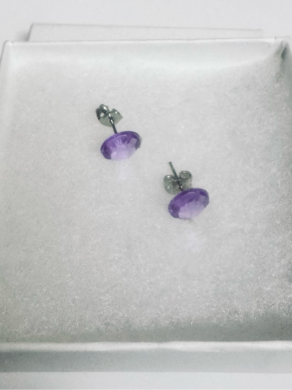 Amethyst Purple Faceted Stud Earrings for Women